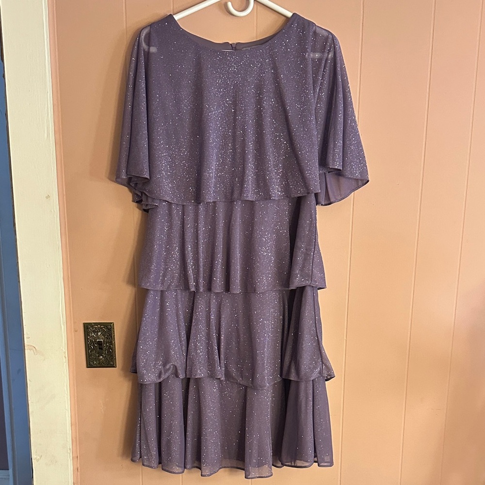 Danny & Nicole Sparkling Purple Midi Dress